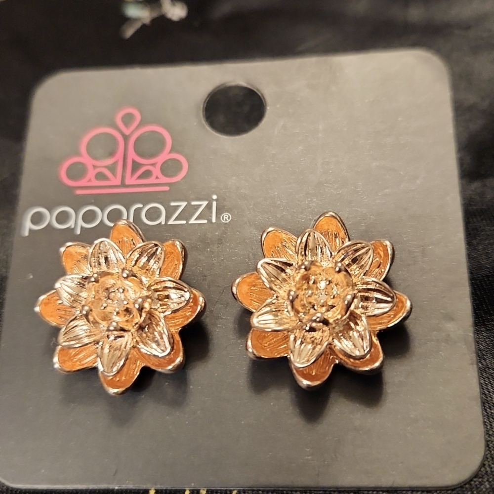 Paparazzi Copper Flower Earrings